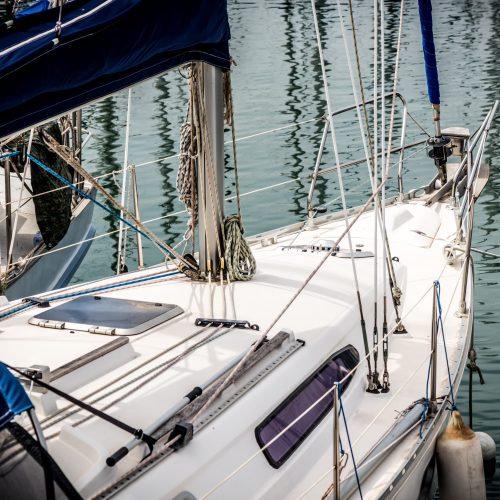 Front deck of yacht